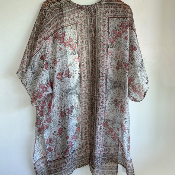 JULIE HARRAH KIMONO CREAM FLORAL ONE SIZE WOMENS - Picture 5 of 9